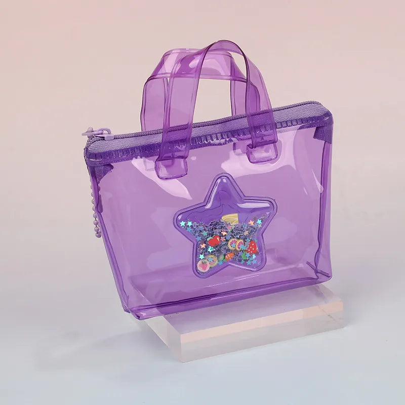 Women's Star Solid Color PVC Zipper Coin Purses