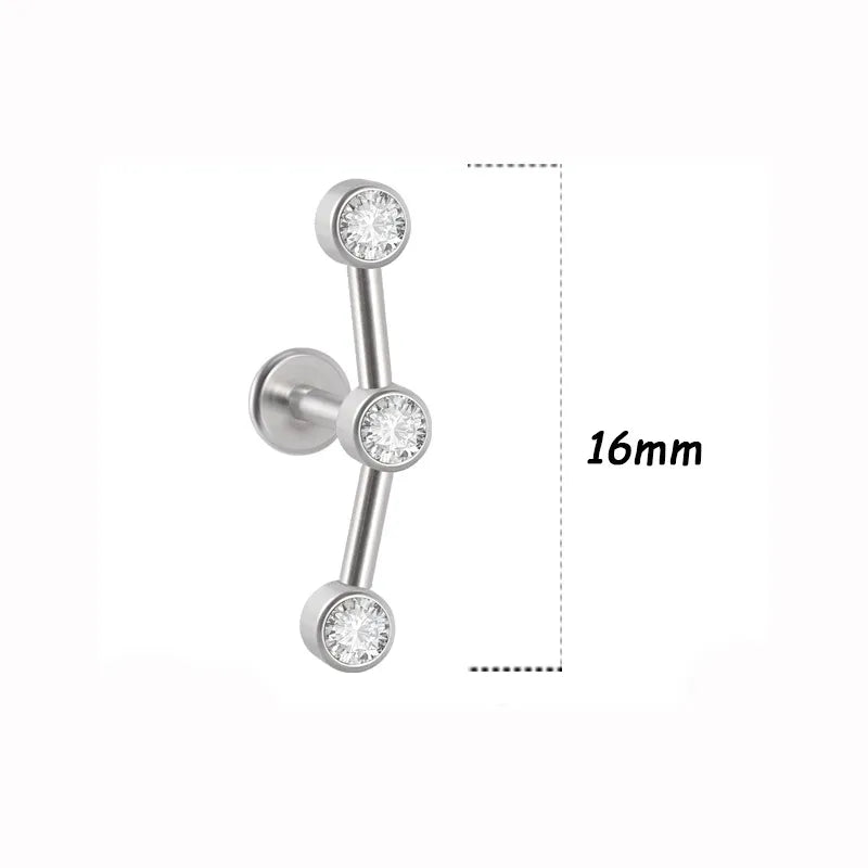 1 Piece Lip Rings Simple Style Classic Style Solid Color 316L Stainless Steel G23 Titanium Ear Cartilage Rings & Studs