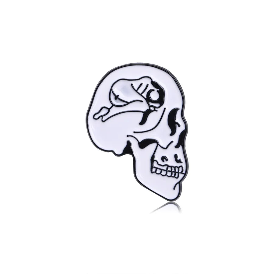 Creative Personalized Skull Series Alloy Pin Brooch Fashion Accessory Drop Oil Design Trendy Brand New Unisex Style