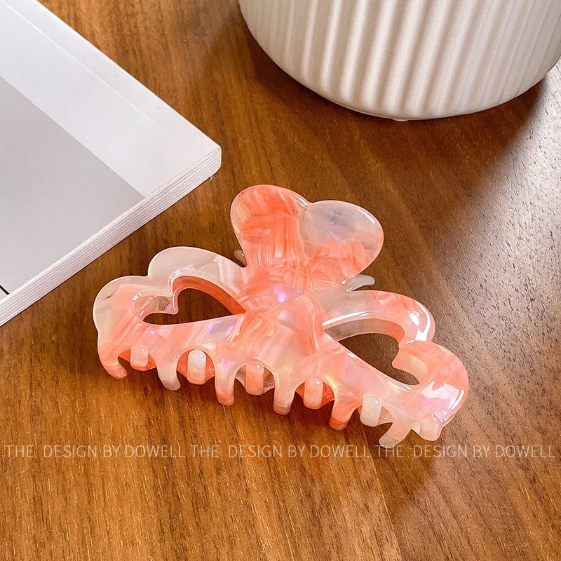 Dove Acetate Board Heart Shaped Hair Clip New High End Feeling Women's Hair Accessories Shark Bite Hair Styling Clip