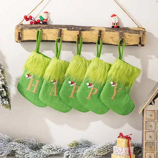 Christmas Nordic Style Cartoon Style Classic Style Christmas Hat Letter Nonwoven Polyester Party Festival Christmas socks Decorations Hanging Ornaments