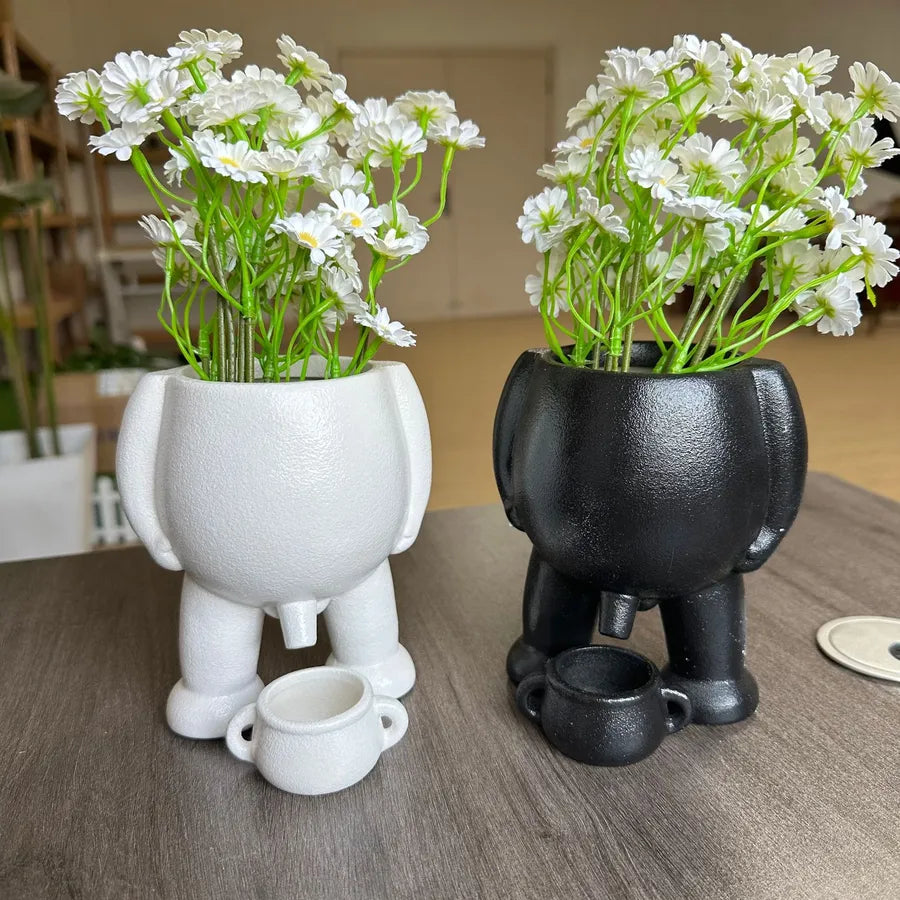 Funny Solid Color Resin Vase Artificial Decorations