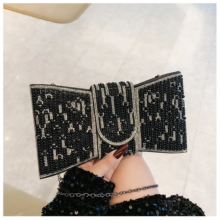 New Retro High-Grade Clutch Full Diamond Shoulder Crossbody Ladies Bag Small Bag Socialite Dinner Bag