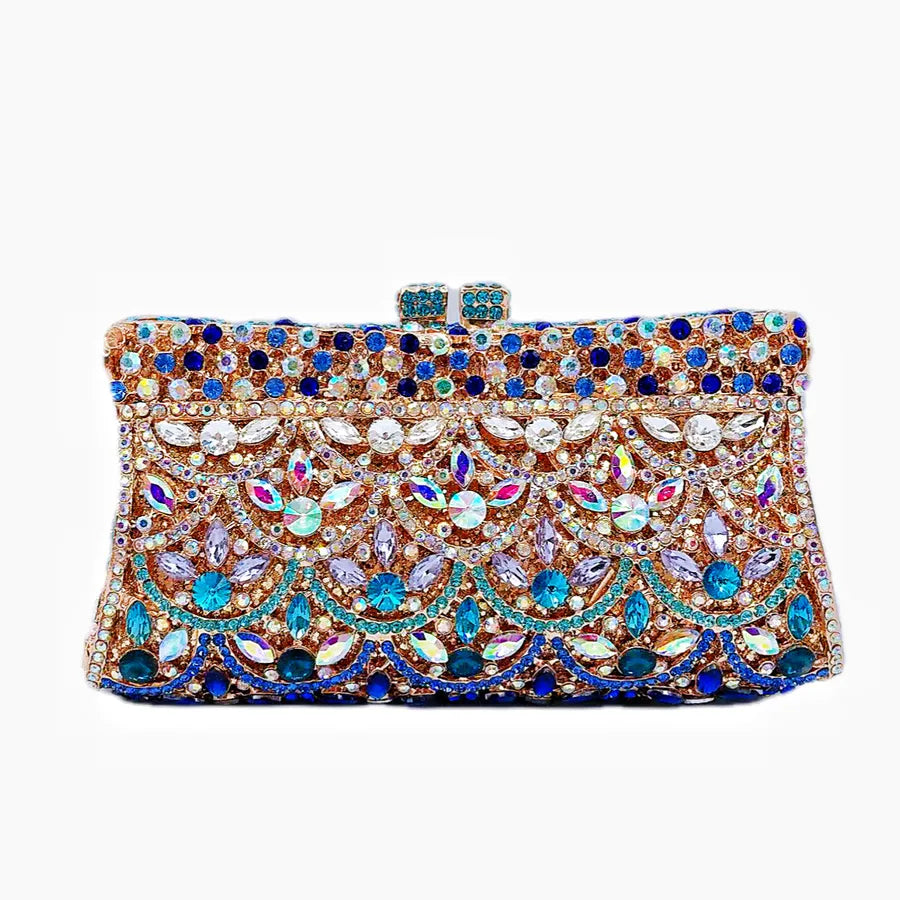 Rhinestone Metal Geometric Square Evening Bags