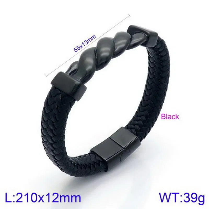 Hip-Hop Retro Color Block Titanium Steel Plating 18K Gold Plated Men's Bracelets