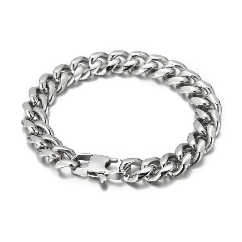 online influencer same style one piece dropshipping european and american fashion minimalist electroplated encrypted titanium steel men's bracelet necklace