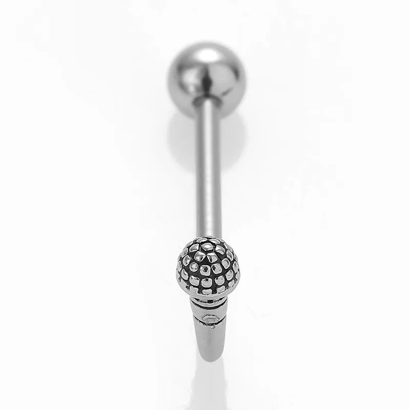 1 Piece Tongue Rings Gothic Hip-Hop Rock Rose Spider Fish Bone 316L Stainless Steel Polishing Crystal Tongue Rings