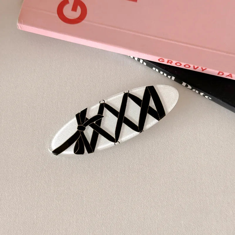 Cute Lady Women's Heart Shape Butterfly Bow Knot Resin Hair Clip