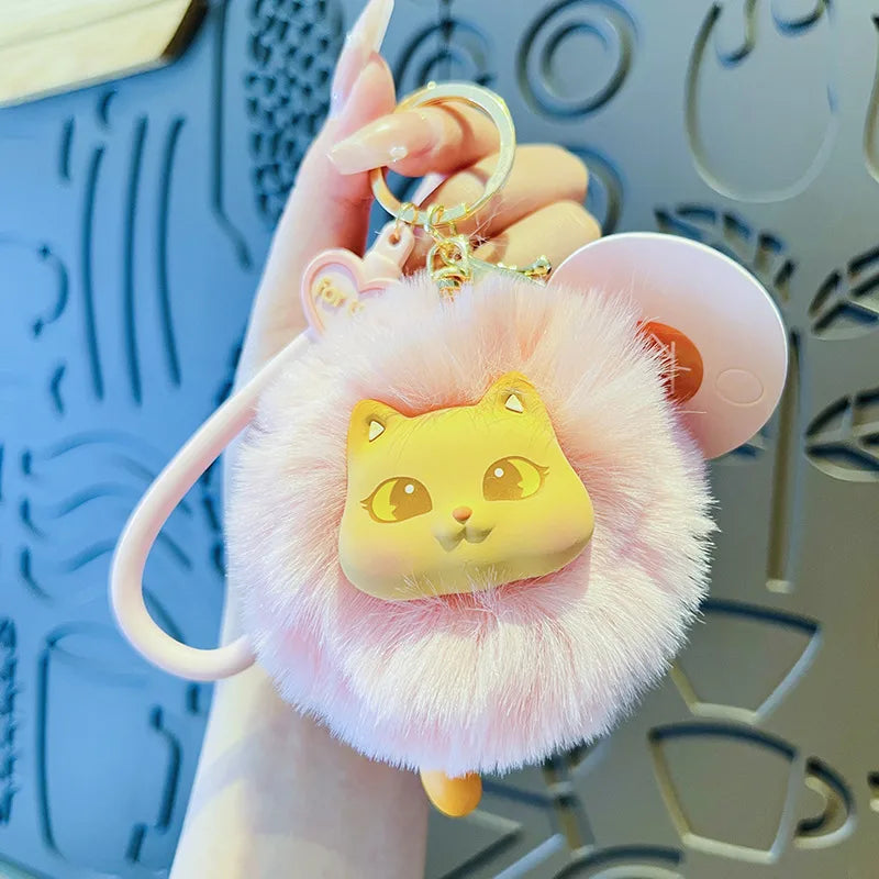 Creative Plush Cat Keychain Cute Cartoon Student Bag Pendant Doll Machine Small Gift
