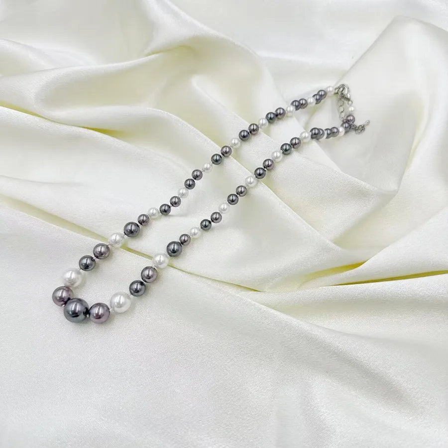 Elegant Round Colorful Artificial Pearl Beaded Chain Beaded Necklaces Wholesale