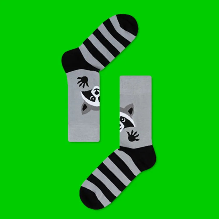 unisex retro color block cotton crew socks a pair