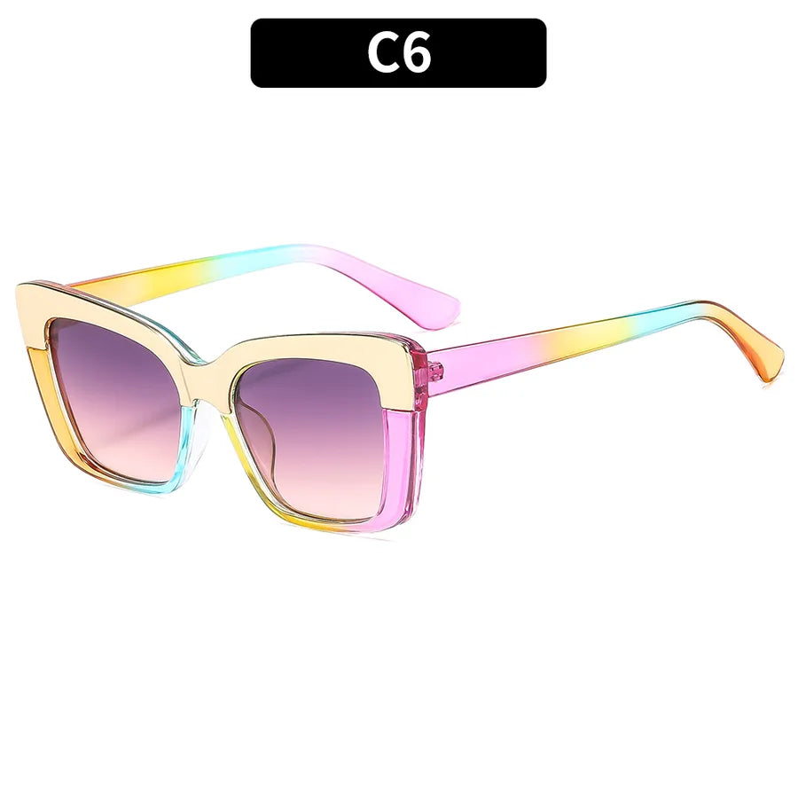 Casual Color Block Ac Square Full Frame Men's Sunglasses