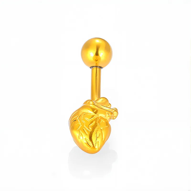 1 Piece Belly Rings Nordic Style Sexy Simple Style Star Mermaid 316L Stainless Steel Polishing Zircon 18K Gold Plated