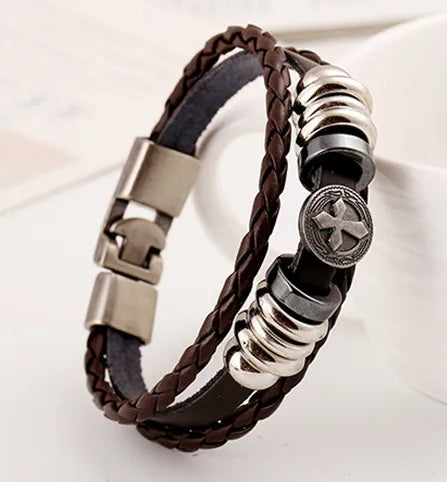 Streetwear Geometric No Inlaid Women'S Bracelets Men Cord & Leather Bracelets