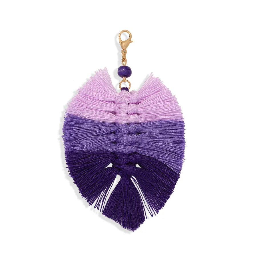 bohemian holiday style new handmade cord woven colorful tassel pendant key chain wholesale