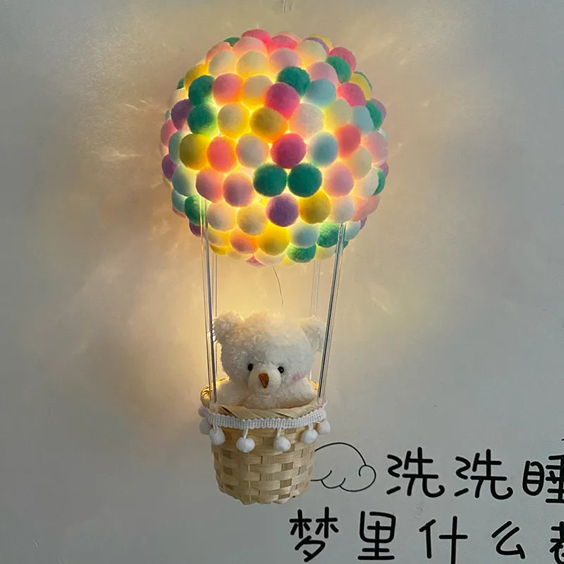Handmade diy Hot Air Balloon Hanging Ornaments Nightlight Material Bag Creative Birthday Gift for Girls Children's Day Graduation Gift