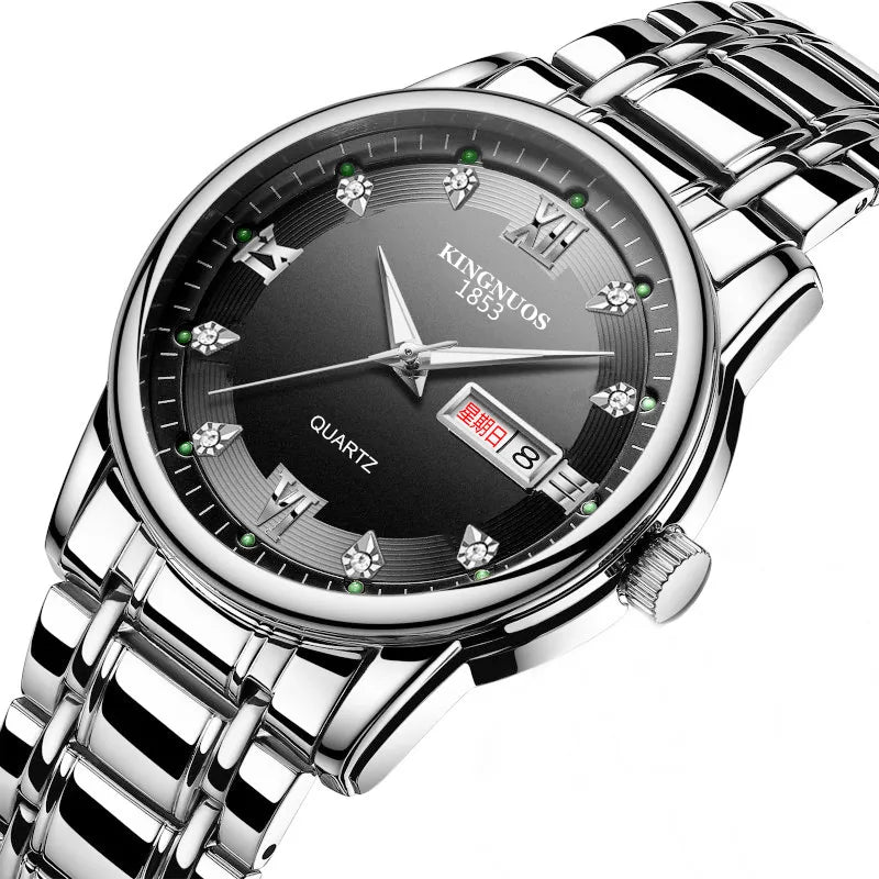 casual solid color double side snaps quartz men's watches