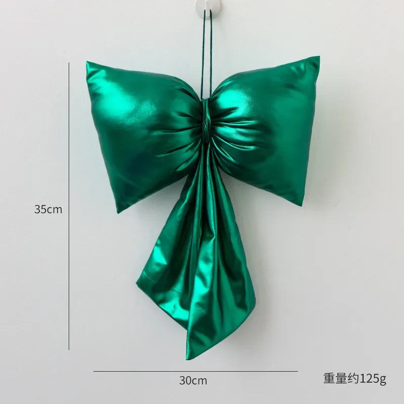 Nuchi Christmas Decorative Bowknot Christmas Tree Hanging Ornament Festive Scene Arrangement European Style Simple Design