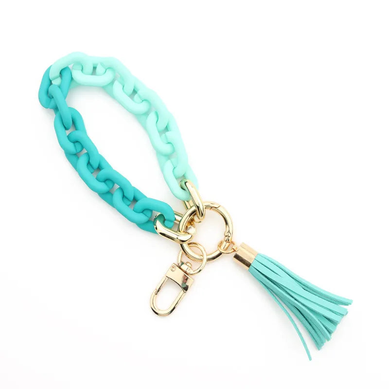 fashion tassel arylic women's bag pendant keychain 1 piece