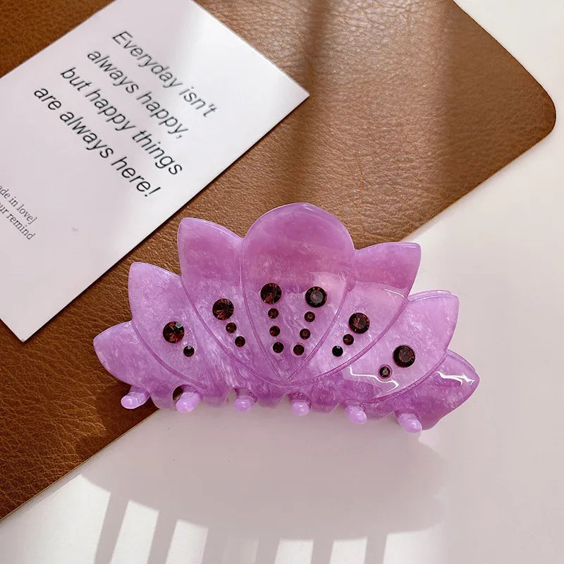 Dove Acetate Board Diamond Embedded Hair Clip New Style Top Bun Shark Clamp Women's Luxury Feeling Hair Accessories