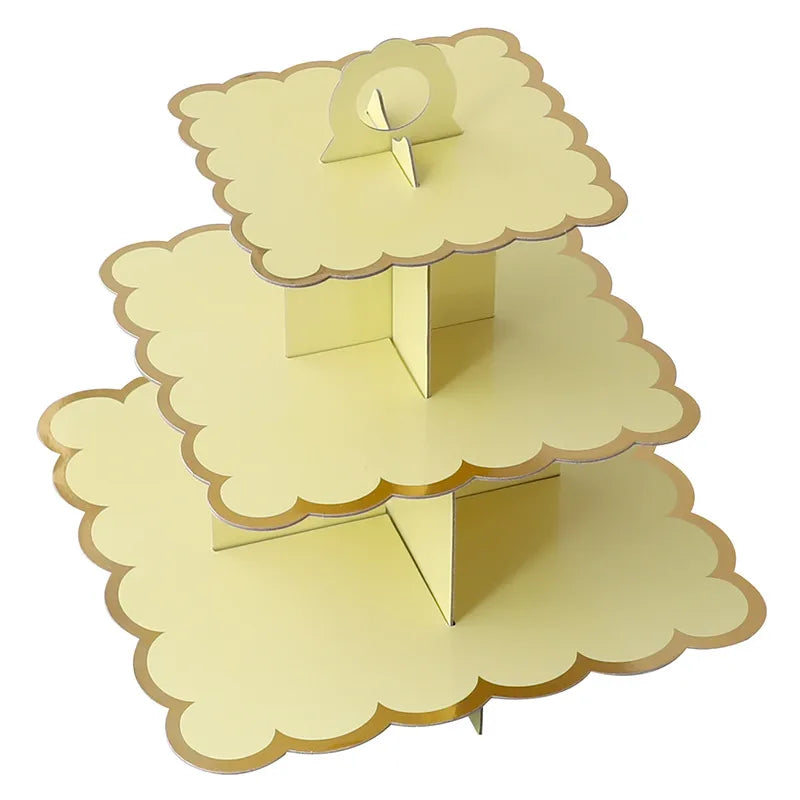 birthday solid color paper party cake stand 1 piece