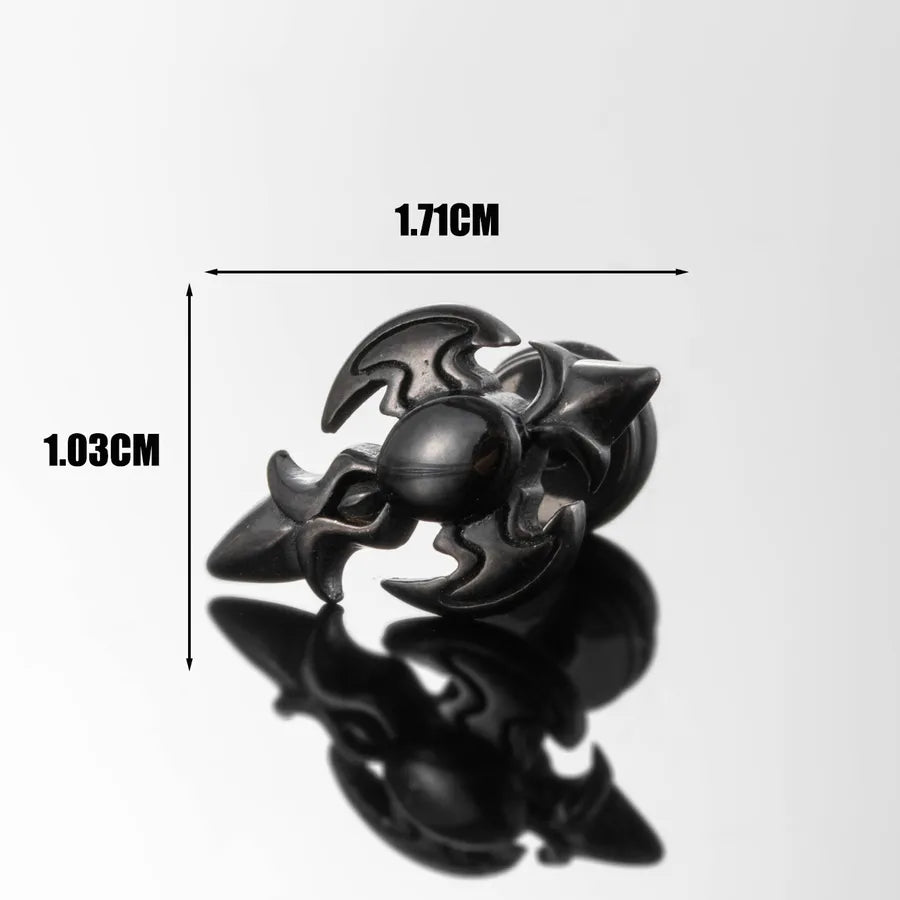 1 Piece Hip-Hop Cross Round Flower 316 Stainless Steel Ear Studs