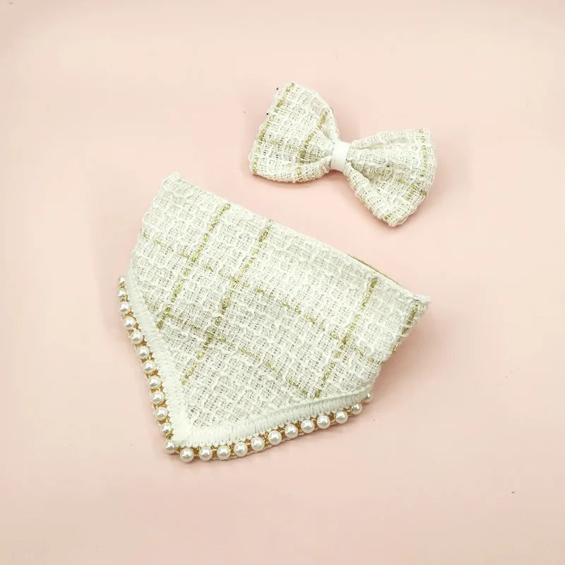 sweet polyester bow knot pet scarf