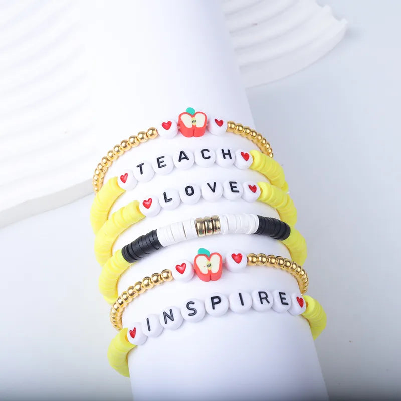 Sweet Letter soft clay Wholesale Bracelets
