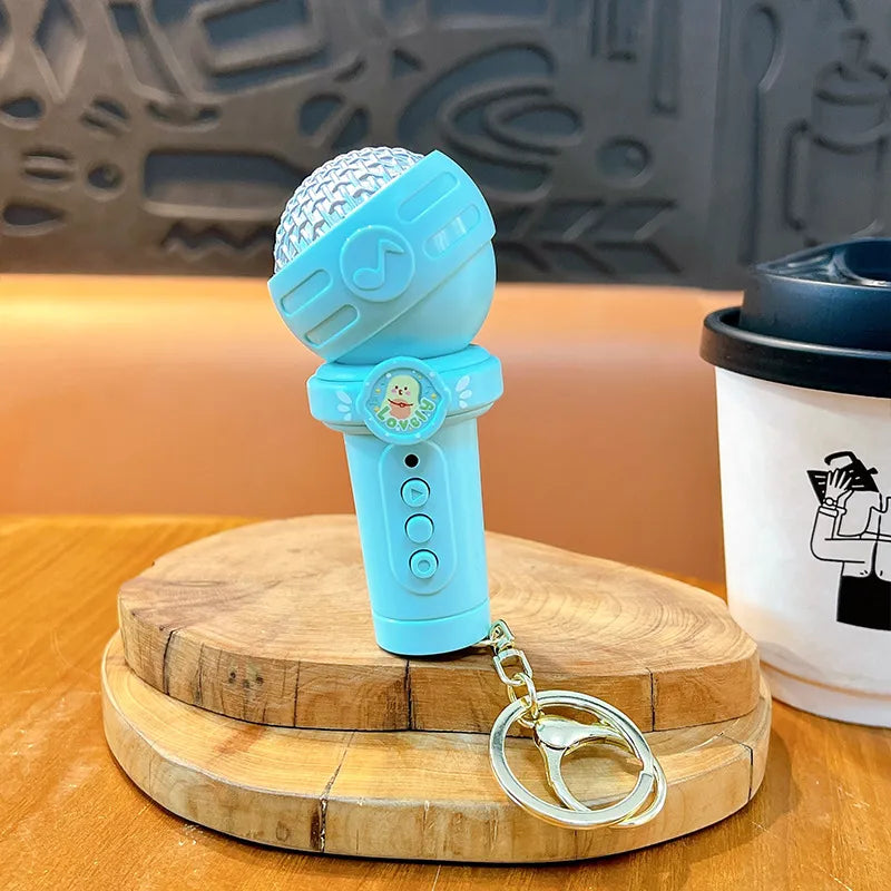 Creative Multi-Functional Recording Microphone Keychain Cute Bag Accessory Fun Student Toy Pendant Gift ABS Material Lovely Style