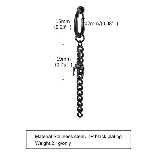 1 Piece Punk Cool Style Cross chain 201 Stainless Steel Ear Cuffs