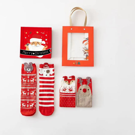 Christmas Simple Style Classic Style Women's Color Block Cotton Ankle Socks 1 Set