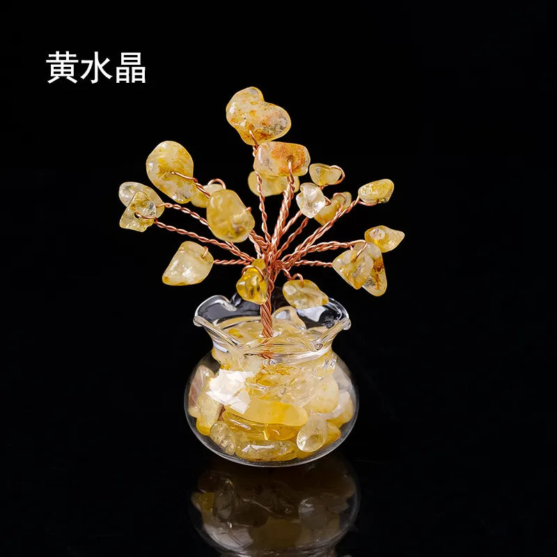 Elegant Tree Crystal Ornaments Artificial Decorations