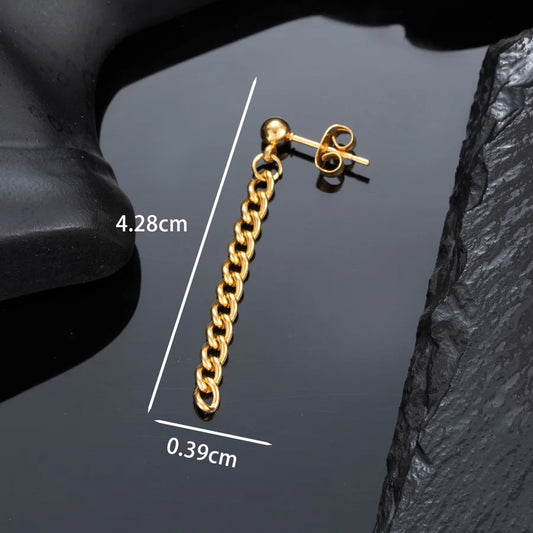 1 Piece Hip-Hop Simple Style chain Chain 316 Stainless Steel Drop Earrings