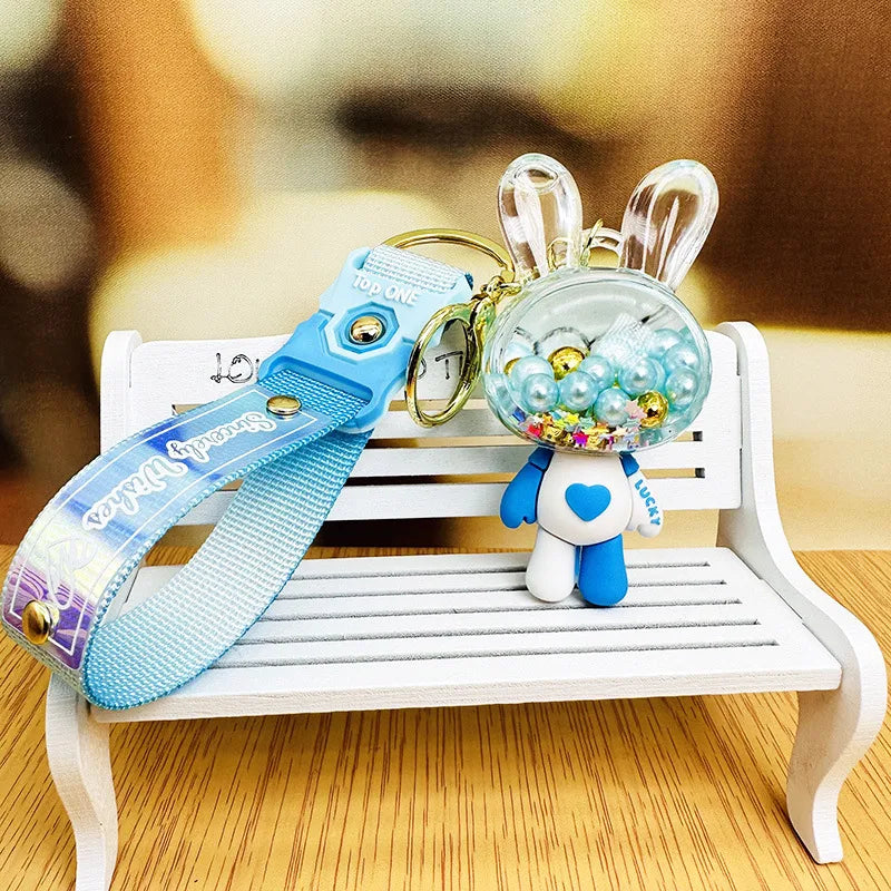 cute rabbit arylic women's bag pendant keychain
