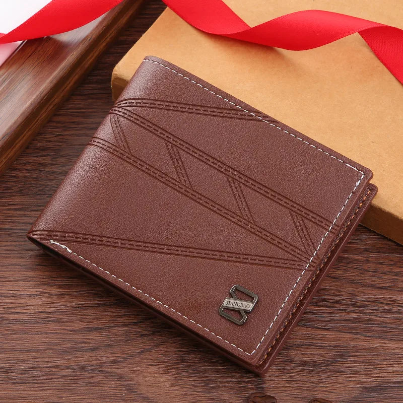 Men's Solid Color PVC Open Small Wallets
