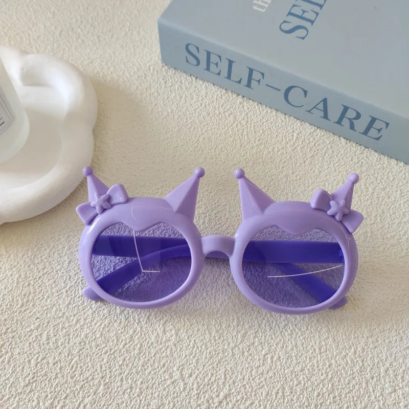 Cartoon Style Cute Sweet Solid Color Ac Polygon Full Frame Kids Sunglasses