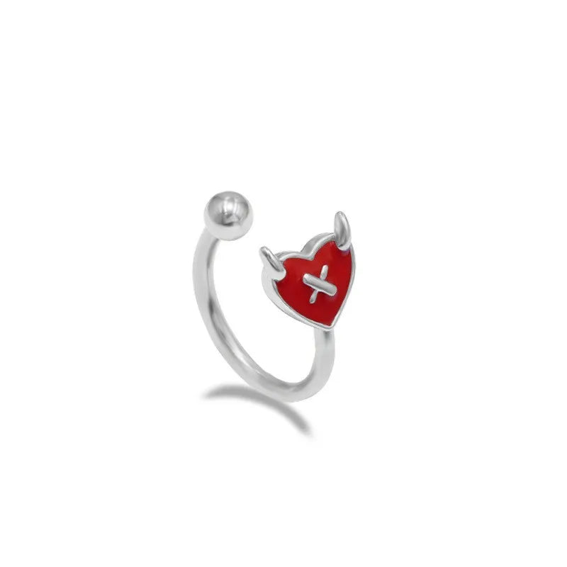 1 Piece Lip Rings Hip-Hop Animal Heart Shape Wings 316L Stainless Steel Copper Epoxy Plating Inlay Rhinestones Zircon White Gold Plated Lip Rings Ear Cartilage Rings & Studs Nose Rings & Studs