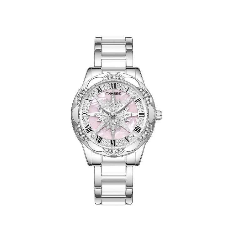 wholesale ladies watch new explosions ceramic machinery full diamond watch fashion waterproof watch women
