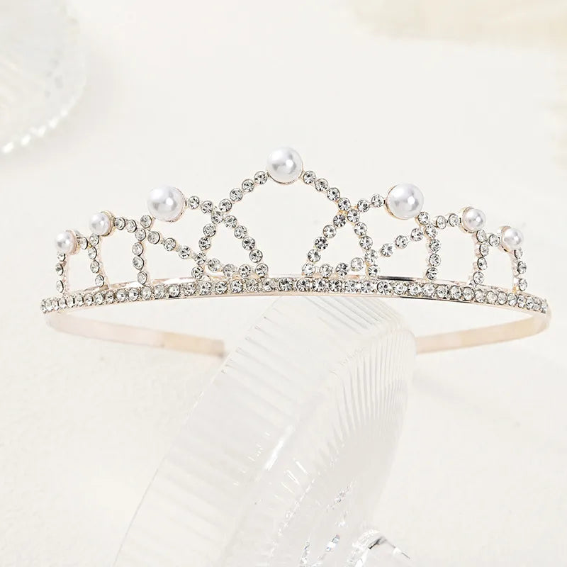 simple style flower imitation pearl alloy rhinestone hair band 1 piece