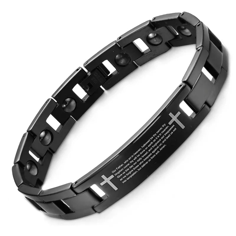 Simple Style Geometric Titanium Steel Plating Men's Bracelets