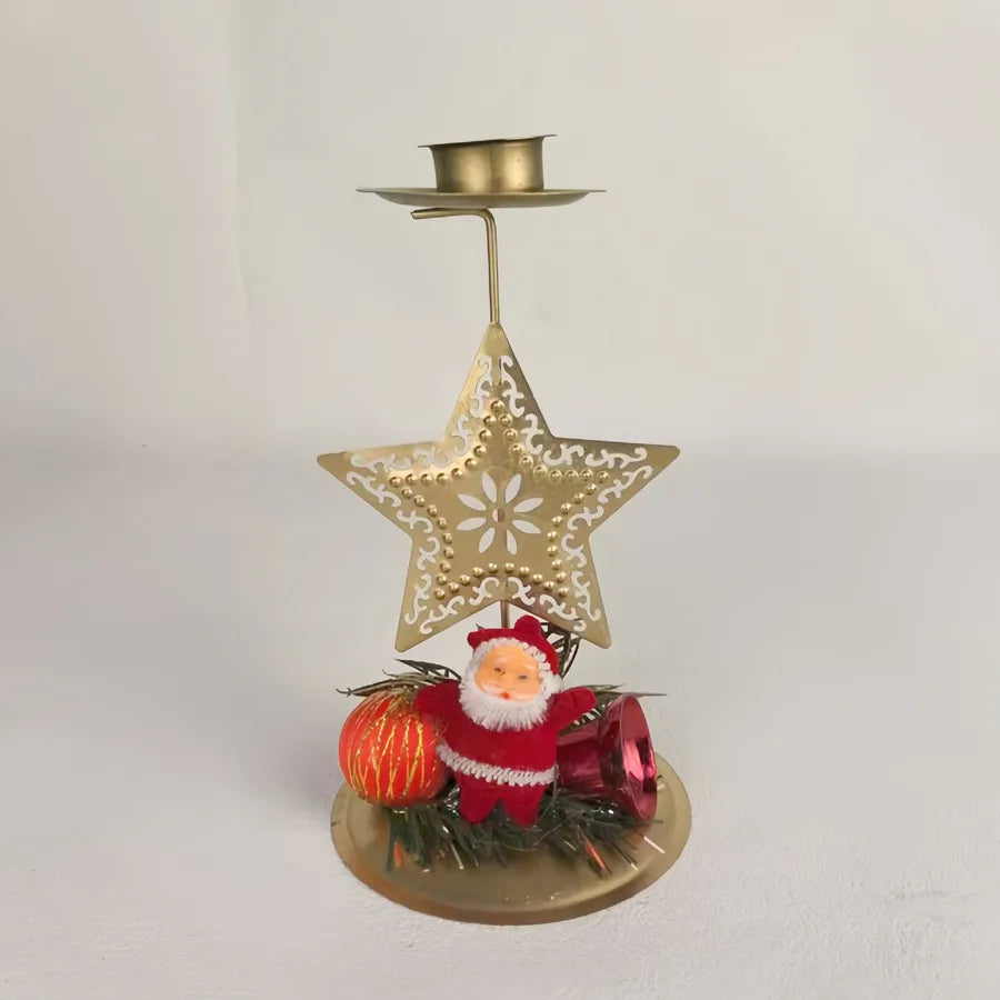 Christmas Decorative Iron Art Candle Holder Deer Star Snowflake Tabletop Background Decoration New Arrival Holiday Accessories