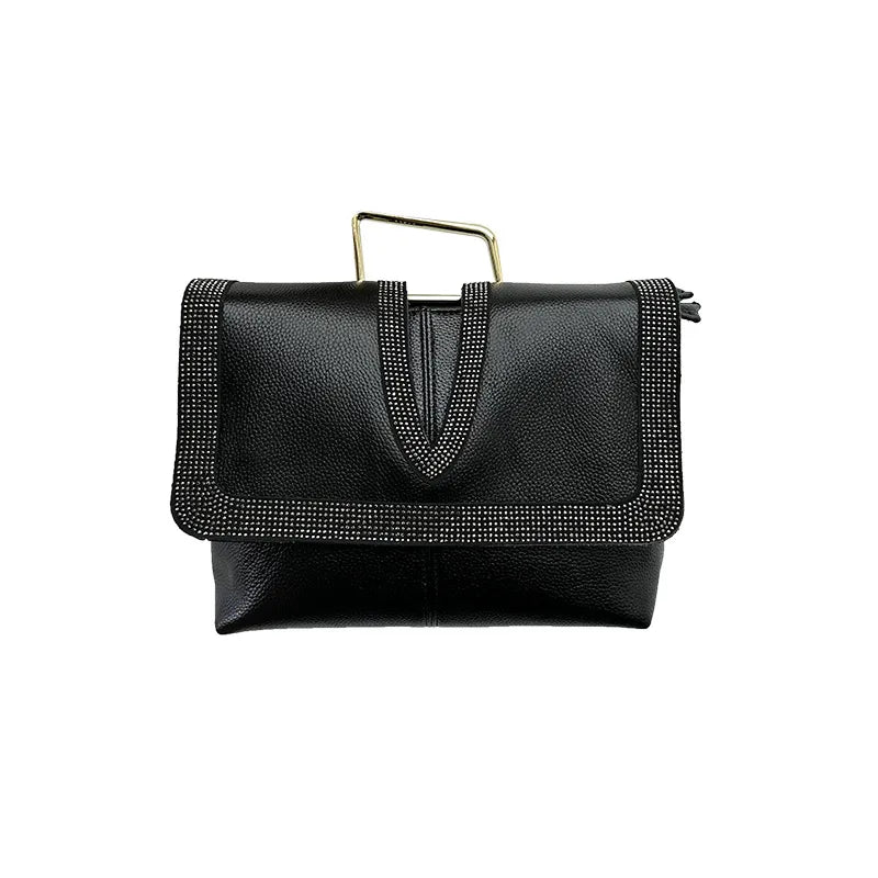 Hot Drilling Women's Bag Handbag Elegant Leather Shoulder Bag Fashionable Casual Large Capacity Crossbody Bag
