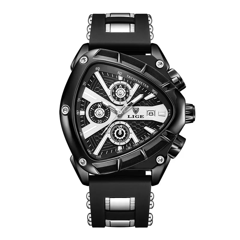 LIGE/LIGE new personalized polygon men's multi-waterproof luminous calendar watch