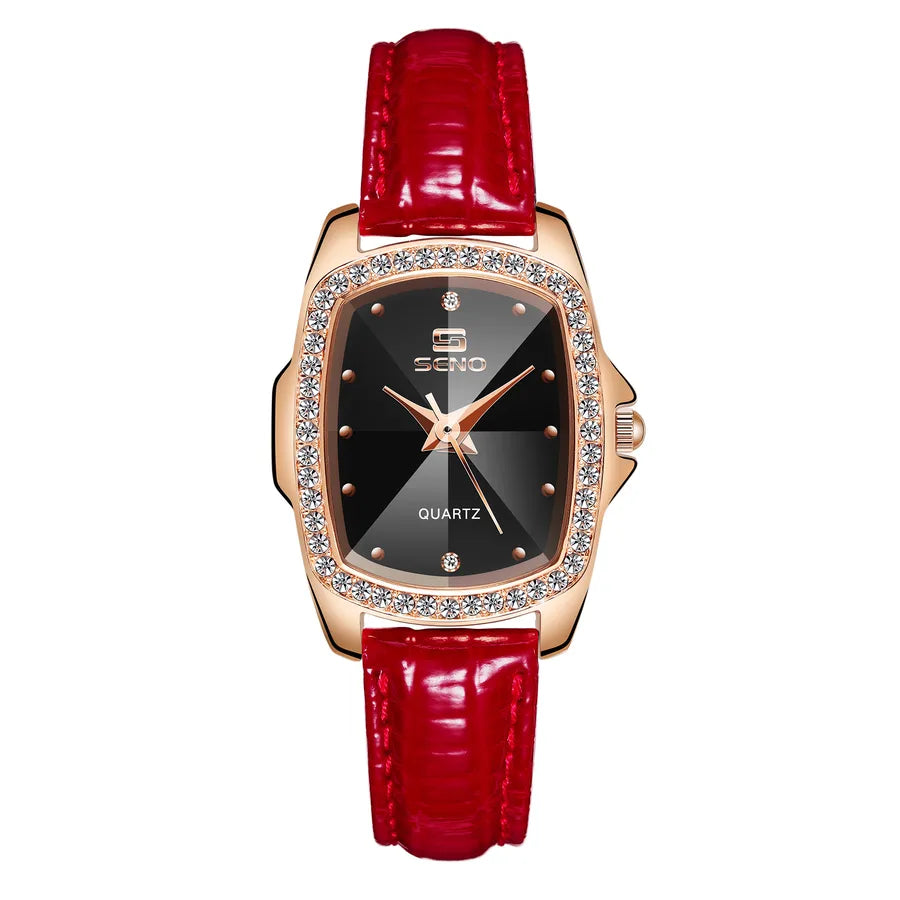 SENO Chennuo a generation of Europe and the United States retro square diamond ladies belt watch simple rhinestone quartz women's watch