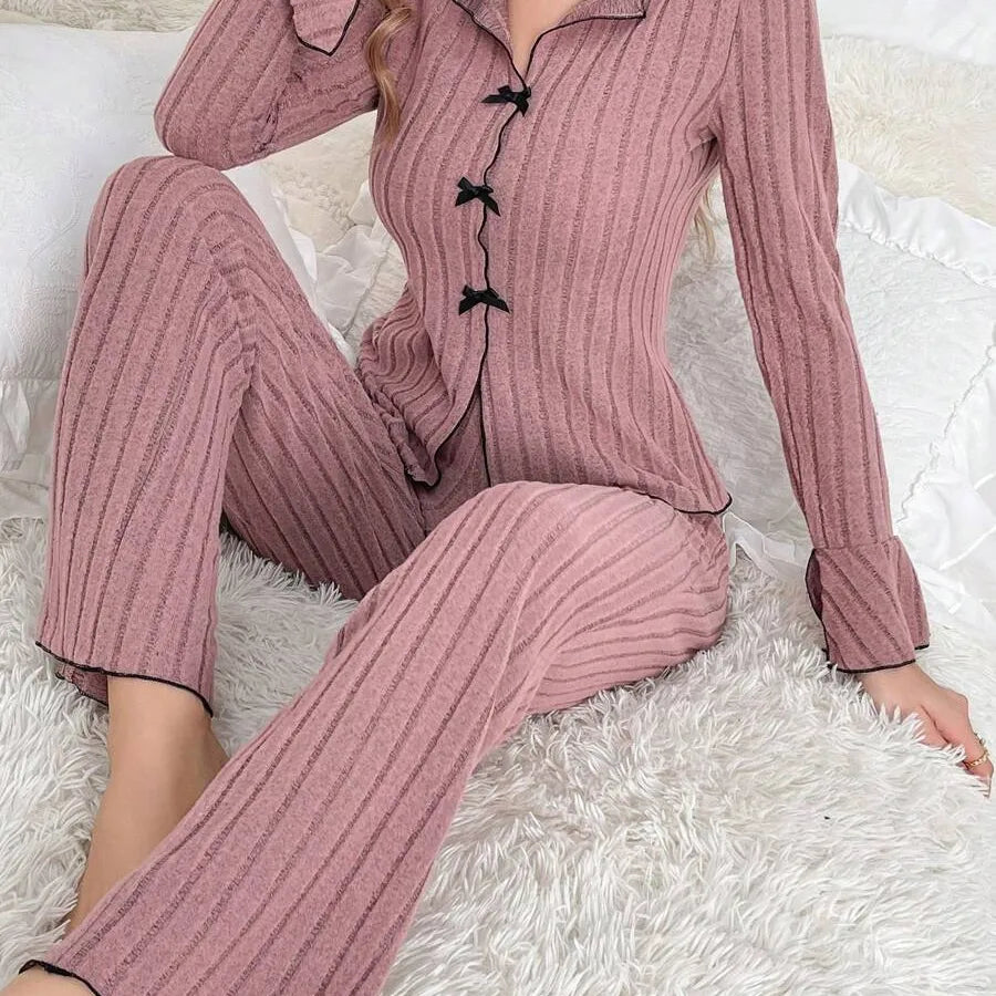 Pajamas Women's Two-Piece Set Autumn and Winter Home Warm Casual Fashionable and Support Outer Wear Homewear Suit Women's