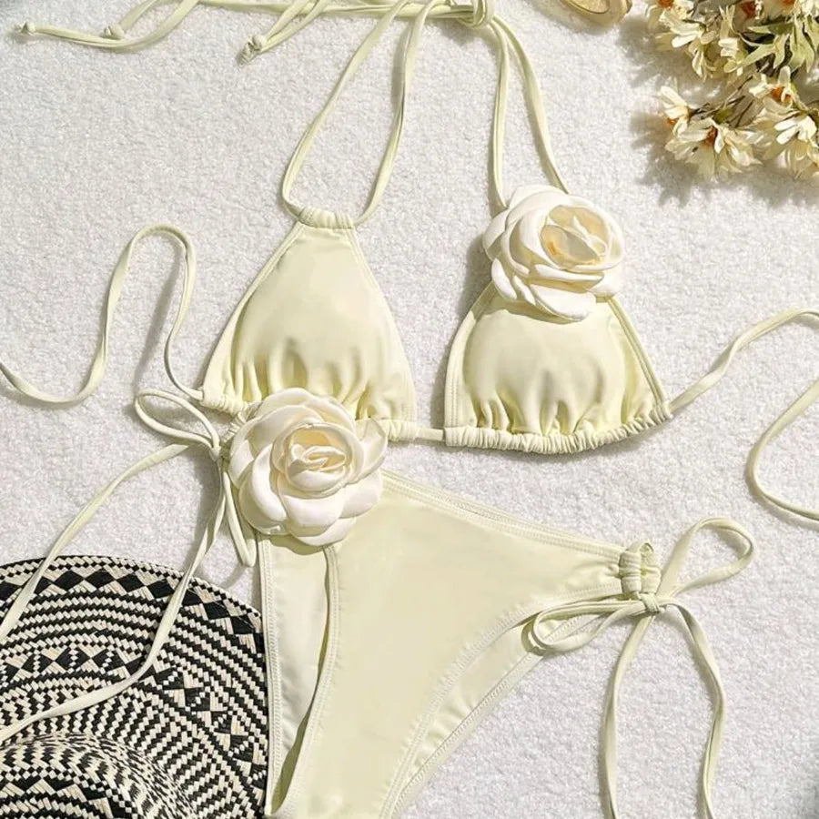 Women's Flower 2 Pieces Set Bikinis Swimwear
