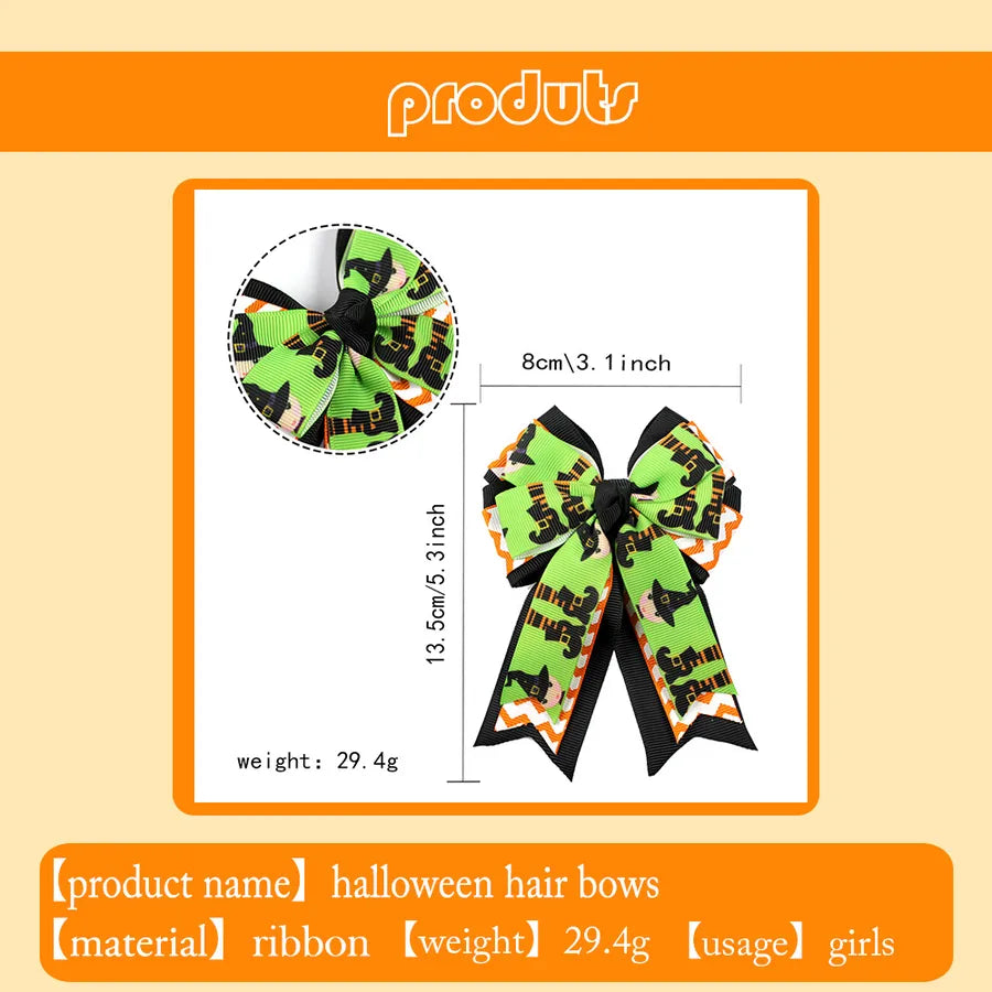 Halloween Butterfly Knot Ribbon Hair Clip Spider Ghost Girls Children's Funny Hair Accessories Style