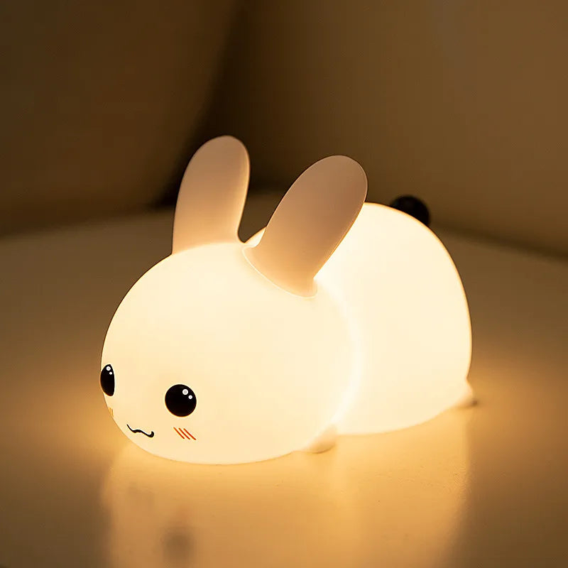 cute rabbit silica gel indoor night lights
