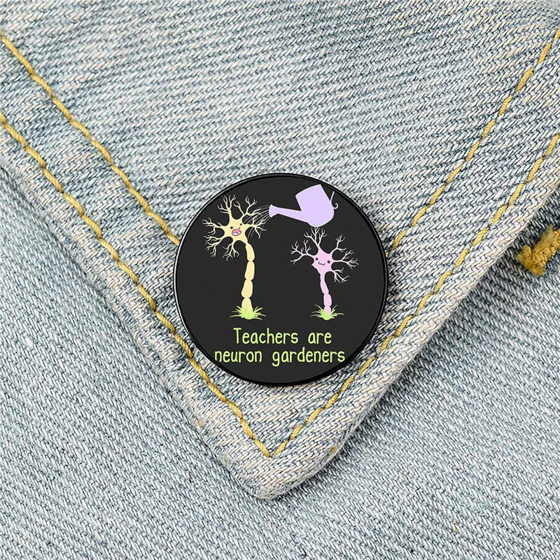 Modern Style Pin Letter Metal Printing Unisex Brooches