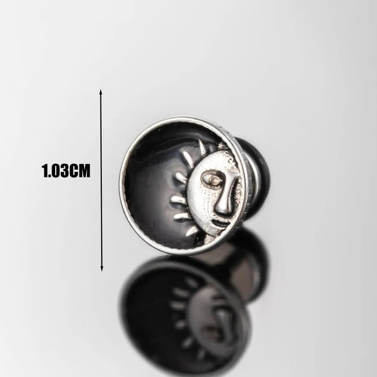 1 Piece Halloween Hip-Hop Vintage Style Rock Sun Skull 316 Stainless Steel Ear Studs